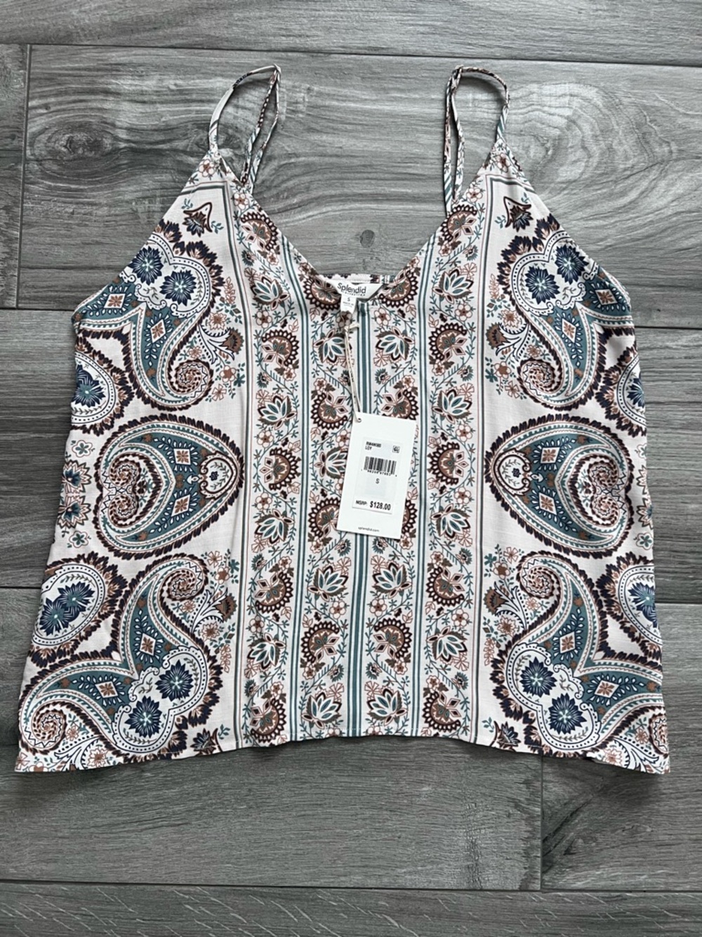 NWT Splendid Lagoon Paisley Print Cami Tank